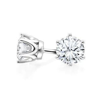 Real Diamonds Ladies Studs Earrings 3.00 Carats White Gold 14K