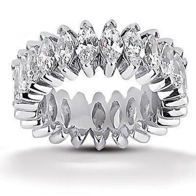 Real Diamonds Marquise Cut Eternity Band 4.60 Ct Jewelry New