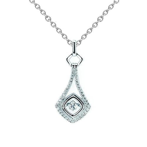 Real Diamonds Pendant Necklace Ladies 1.5 Carats Sparkling Diamonds