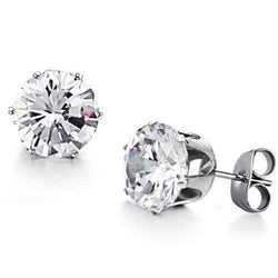 Real Natural Earth Mined Diamonds Studs Earrings 3 Carats 14K White Gold New