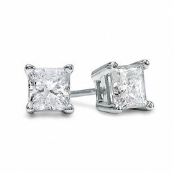 Real Diamonds Studs Earrings Princess Cut 3.50 Carats