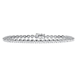 Real Diamonds Tennis Bracelet 8.10 Carats Round Cut White Gold 14K