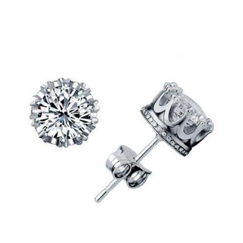 Real Diamonds Women Studs Earring  2.50 Carats White Gold 14K