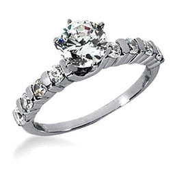 Real Natural Earth Mined Diamonds Women White Gold Engagement Ring 1.80 Carats