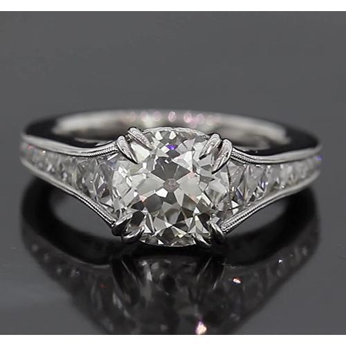 Real Engagement Ring 3.50 Carats Old Mine Vintage Style Jewelry New