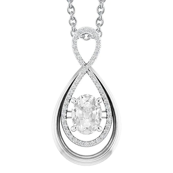 Real Gold Diamond Pendant Pear Shaped Round & Oval Old Miner 2.50 Carats