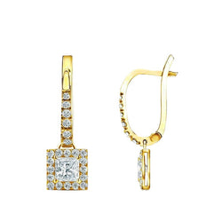 Real Gorgeous Diamonds 3.80 Carats Dangle Earrings 14K Yellow Gold