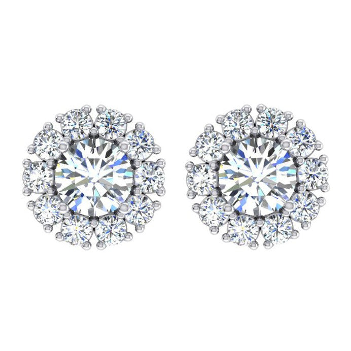 Real Ladies Diamond Studs With Jackets