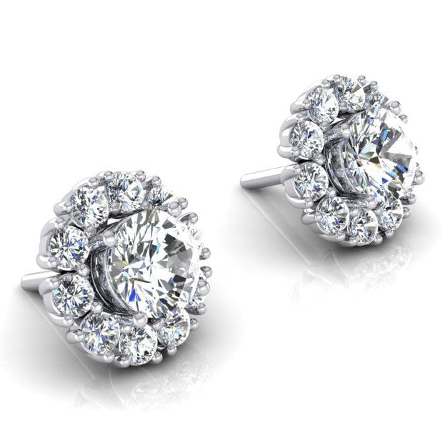 Real Ladies Diamond Studs With Jackets