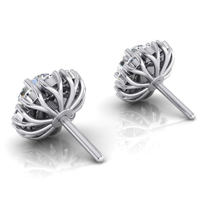 Real Ladies Diamond Studs With Jackets