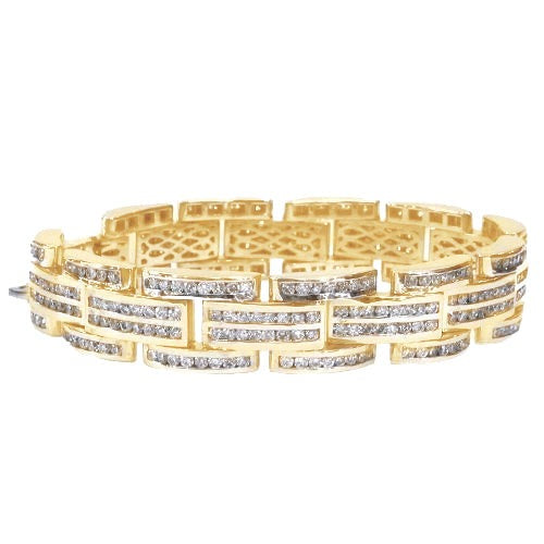 Real Men Diamond Bracelet Yellow Gold 14K Jewelry 17.60 Carats