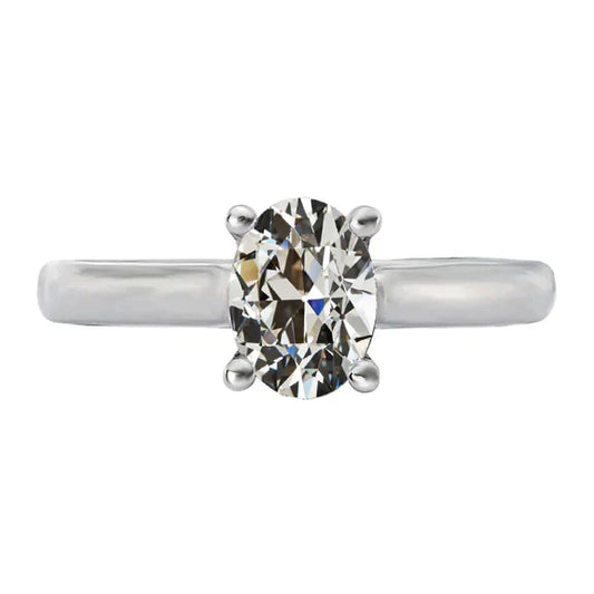 Real Oval Cut 4 Carat Solitaire Ring