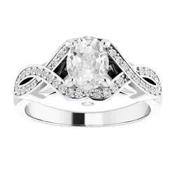 Real Oval Old Cut Diamond Wedding Ring Prong Set 6 Carats Split Shank