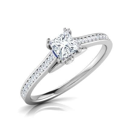 Real Princess Cut 2 Ct Diamond Engagement Ring White Gold Jewelry New