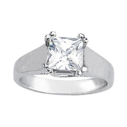 Real Princess Diamond Solitaire Engagement Ring 2 Carats