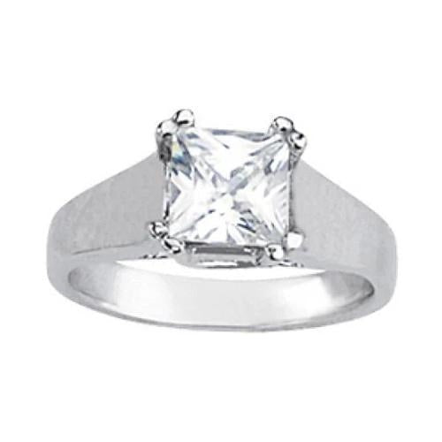 Real Princess Diamond Solitaire Engagement Ring 2 Carats - Solitaire Ring-harrychadent.ca