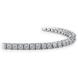 Real Round Cut 6 Ct Diamond Tennis Bracelet Solid White Gold Jewelry