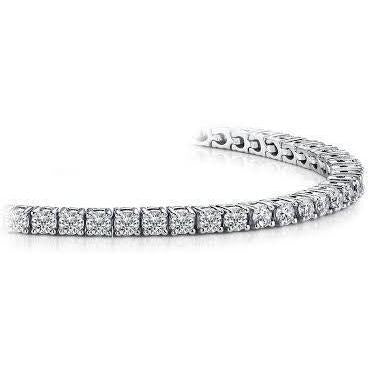 Real Round Cut 6 Ct Diamond Tennis Bracelet Solid White Gold Jewelry - Tennis Bracelet-harrychadent.ca