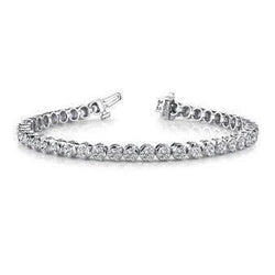 Real Round Cut Diamond Tennis Bracelet Jewelry White Gold 14K 14.44 Carats