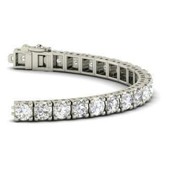 Real Round Cut Diamond Tennis Bracelet Solid White Gold Jewelry 6 Ct