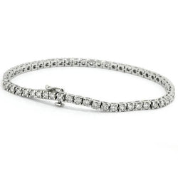 Real Round Cut Diamonds Tennis Bracelet 4.50 Ct Prong Set White Gold 14K