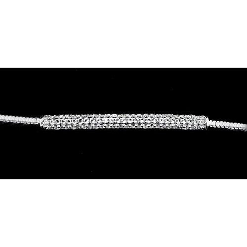 Real Round Diamond Bracelet 3 Carats Prong Set White Gold Jewelry 14K New - Chain Bracelet-harrychadent.ca