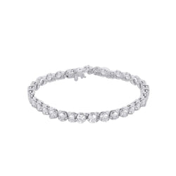 Real Round Diamond Bracelet White Gold 14K New 9.60 Carats