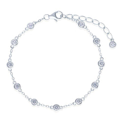Real Round Diamond By The Yard White Gold 14K Chain Bracelet 3 Ct