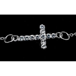 Real Round Diamond Cross Bracelet 3.30 Carats White Gold Jewelry New