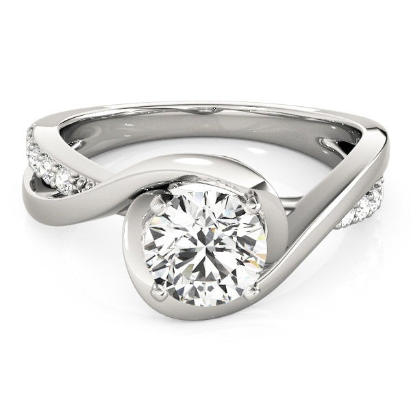 Real Round Diamond Engagement Ring 1.30 Carats Twisted Shank - Engagement Ring-harrychadent.ca