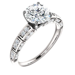 Real Round Diamond Engagement Ring 1.81 Carats Jewelry New White Gold 14K