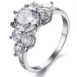 Real Round Natural Earth Mined Diamond Engagement Ring 3.80 Ct Basket Setting White Gold 14K