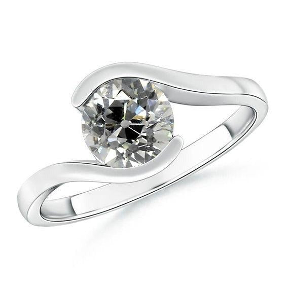 Real Round Diamond Old Cut Ring Solitaire Tension Style 3 Carats - Solitaire Ring-harrychadent.ca