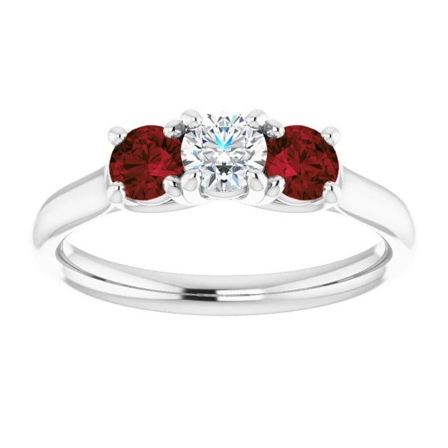 Real Round Diamond Ruby Stone Ring 2.40 Carats White Gold 14K Jewelry - Gemstone Ring-harrychadent.ca