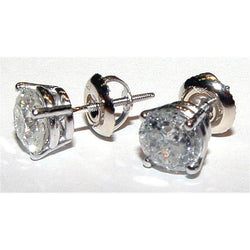 Real Round Diamond Stud Women Earrings 2.02 Ct