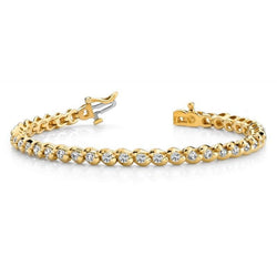 Real Round Diamonds Basic Tennis Bracelet 14K Yellow Gold 6 Carats