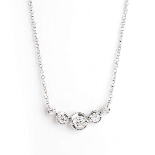 Real Round Shaped Diamond Ladies Necklace Pendant 5.5 Carat White Gold 14K