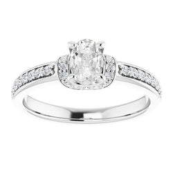 Real Round & Oval Old Miner Diamond Ring With Accents Prong Set 4.75 Carats