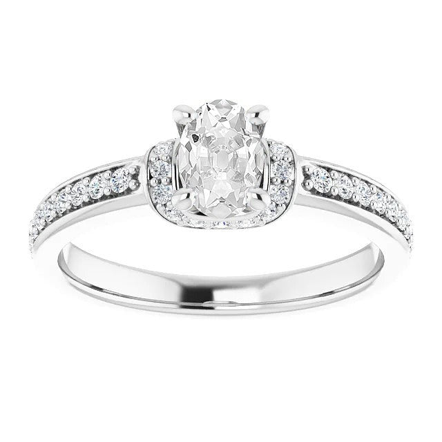 Real Round & Oval Old Miner Diamond Ring With Accents Prong Set 4.75 Carats