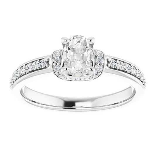 Real Round & Oval Old Miner Diamond Ring With Accents Prong Set 4.75 Carats
