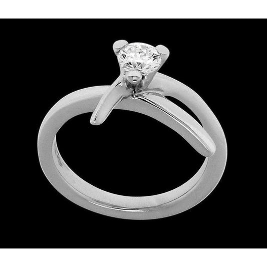 Real Solitaire Diamond Wedding Anniversary Ring 1 Carat White Gold 14K