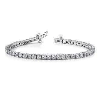 Real Tennis Diamond Lady Bracelet Fine Jewelry Solid White Gold 5.30 Carats - Tennis Bracelet-harrychadent.ca