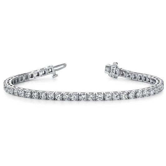 Real White Gold 14K Diamonds Basic Tennis Bracelet 8 Carats - Tennis Bracelet-harrychadent.ca