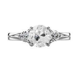 Real White Gold Natural Earth Mined Diamond Ring For Women