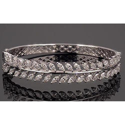 Real Women Bangle Diamond Marquise Prong Set 12.60 Carats