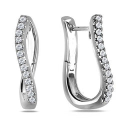 Real Women Diamond Hoop Earring Solid White Gold Fine Jewelry 3.10 Carats