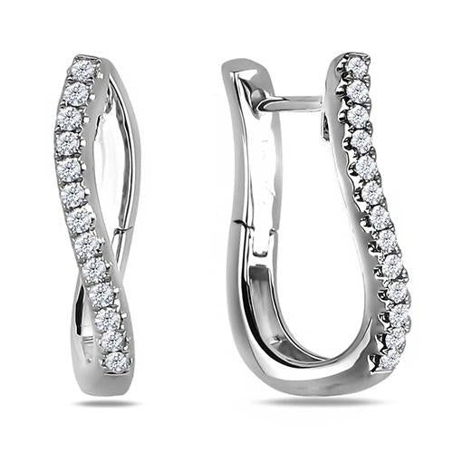 Real Women Diamond Hoop Earring Solid White Gold Fine Jewelry 3.10 Carats - Hoop Earrings-harrychadent.ca