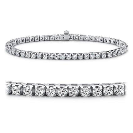 Real Women Diamond Jewelry Bracelet Solid Gold White 14K 5.50 Carats - Tennis Bracelet-harrychadent.ca