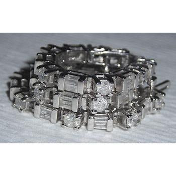 Real 11.40 Ct. Lab Grown Diamond Tennis Bracelet WG Baguettes & Round Diamonds-harrychadent.ca