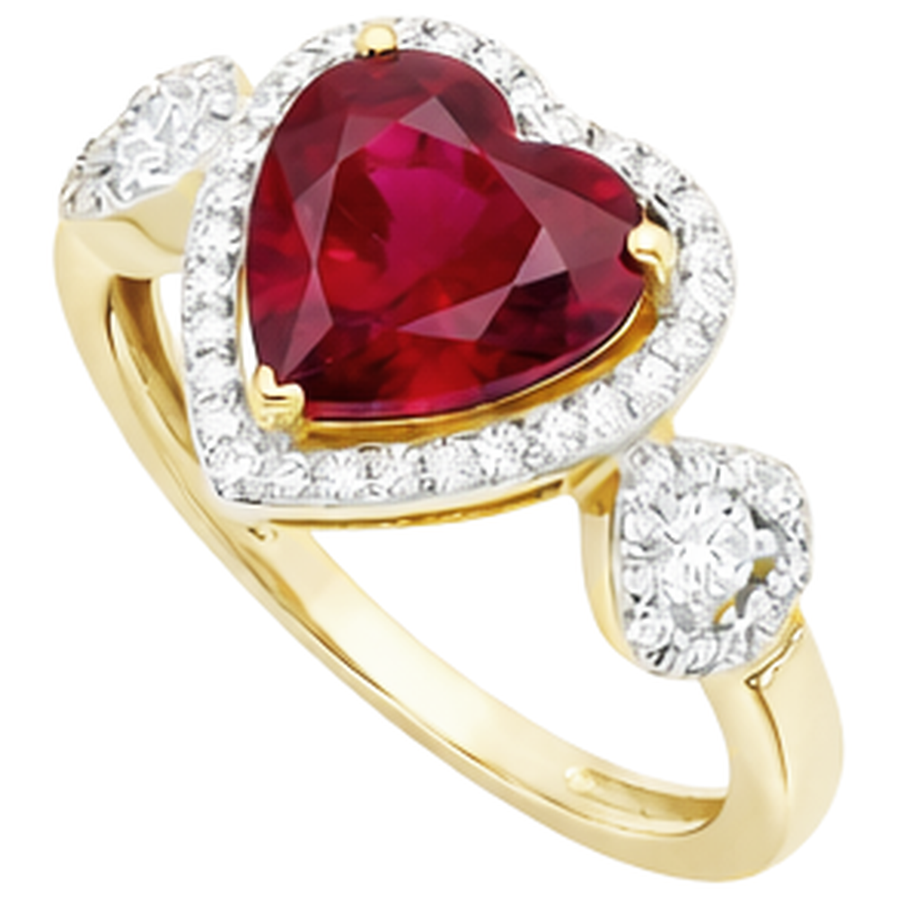 natural round ruby 6.65ct ring close up detail